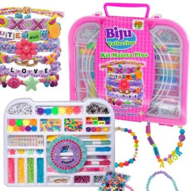 Imagem de Kit Pulseiras Maleta De Miçangas Infantil Personalize Bijus  - DM, Ros