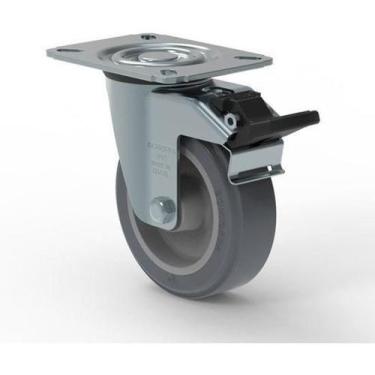 Imagem de Rodízio Giratório Com Freio 4 Pol. 100Mm Suporta Até 65Kg - Schioppa