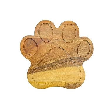 Imagem de Affinity Decor Tábua de corte de madeira engraçada em forma de pata para cozinha com ranhura, 25 cm C x 28 cm L x 28 cm L Tábua de servir engraçada, tábua de servir queijo, tábua de cortar madeira maciça