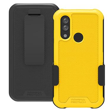 Imagem de Wireless ProTech Capa compatível com CAT S62 PRO e CAT S62. Coldre giratório com clipe de cinto e capa protetora flexível durável (amarelo)