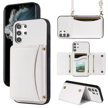 Imagem de Furill Capa de telefone para Samsung Galaxy S23 Ultra 5G capa carteira com alça de ombro transversal e suporte de cartão de crédito de couro bolso fino suporte celular S23Ultra 23S S 23 23Ultra 17.3