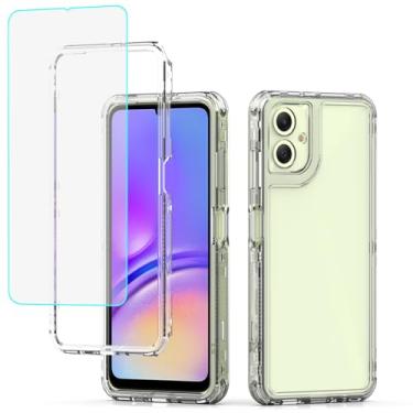 Imagem de Yodueiv Capa para Galaxy A06, Samsung A06 SM-A065F com protetor de tela de vidro temperado, capa protetora de telefone de 3 camadas transparente para Samsung Galaxy A06 transparente