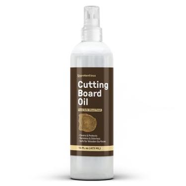 Imagem de Unpretentious Óleo de tábua de corte, 473 ml, seguro para tábuas de corte, blocos de açougueiro, bancadas e utensílios de madeira