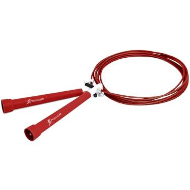 Imagem de ProsourceFit Corda Speed Jump Rope de 25 cm, giro super rápido para Crossfit, Cardio, Boxe (Vermelho)