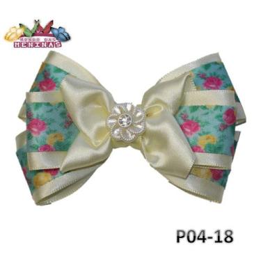 Imagem de 1 Bico de Pato Presilha Infantil  ou Adulto Com Laço Premium Floral  B