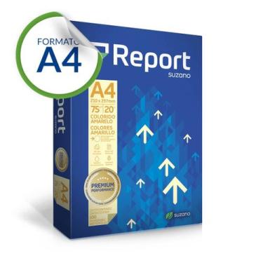 Imagem de Papel Sulfite Colorido A4 75gr 500 Folhas - Report, Amarelo