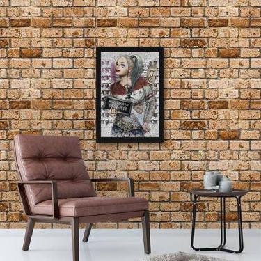 Imagem de Quadro Decorativo Arlequina 45x34cm - Quadros On-line, Madeira Branca,