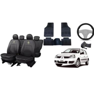 Imagem de Jogo Completo Clio 1990-2012 com Capas, Tapete e Volante de Couro - Ir