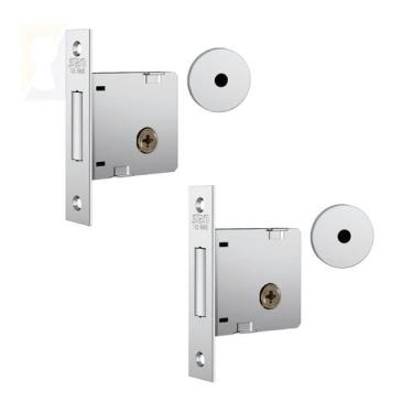 Imagem de Fechadura Auxiliar Tetra Dupla Ros. Redonda 1004 Stam, Polido