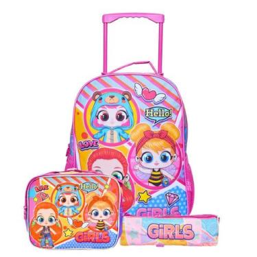Imagem de Mochila Bolsa Escolar Criança Rodinhas Com Lancheira - DL Imports, Lol