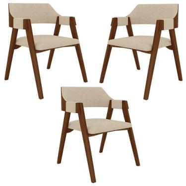 Imagem de Kit 3 Cadeiras Sala de Jantar e Jogos Carteados Madeira Maciça Poker L