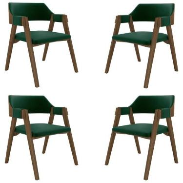 Imagem de Kit 4 Cadeiras Sala de Jantar e Jogos Carteados Madeira Maciça Poker V