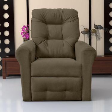 Imagem de Poltrona Reclinável Para Descanso Thalia Suede Cappuccino
