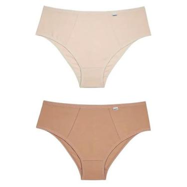 Imagem de Kit/2 Calcinha Delrio 50205 Básica Frente Dupla Cotton T. P/GG, G, D1,