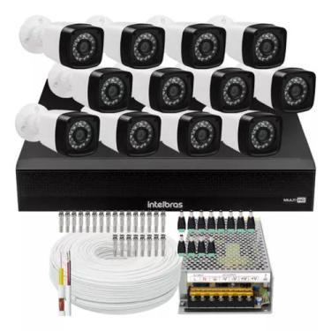 Imagem de Kit Dvr Intelbras 16 Canais H.265 Sem Hd 12 Câmeras 1080p Ir