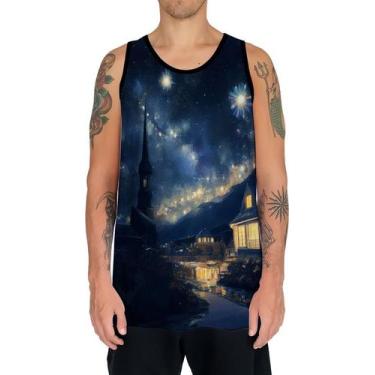 Imagem de Camiseta Regata Van Gogh Releitura Noite Estrelada Pintura  - Enjoy Sh