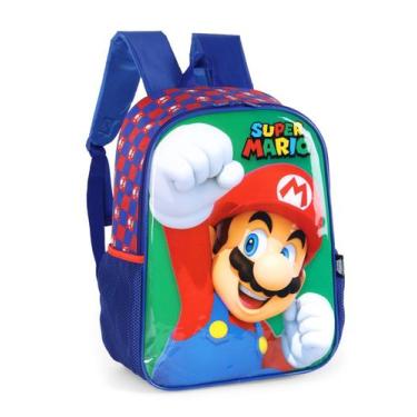 Imagem de Mochila Costas Infantil Escolar Luxcel Super Mario IS41381MO, Verde