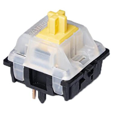 Imagem de GATERON Interruptores de teclado Pro amarelo leitoso, KS-3 X47 Linear RGB de 5 pinos, eixo de chave pré-lubrificado para teclado mecânico MX (35 peças)