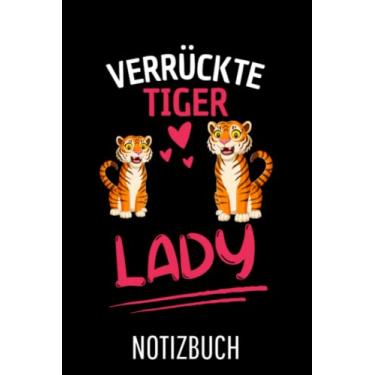 Imagem de Tiger Raubtier Verrückte Tiger Lady Tiger: Liniertes College Notizbuch (A5) mit 120 Seiten