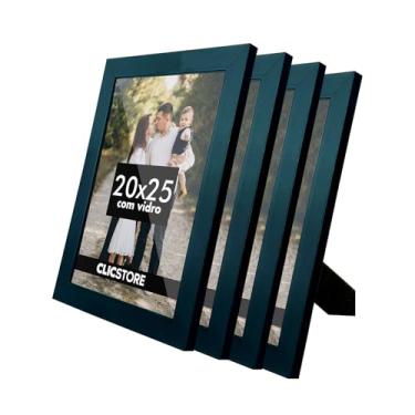 Imagem de Kit 4 Porta Retrato 20x25 Com Vidro Quadro Gravata Imagem Decoração Aparador (Preto)