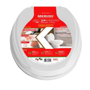 Imagem de Assento Sanitário Oval Almofadado Elevado 7,5cm Para Vaso Icasa 1.6gpf