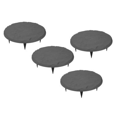 Imagem de Pedras Decorativas Redondas de Polipropileno Com Estacas de Solo Caminho Externo Pedras para Jardim Instalação Estável Pedras Decorativas para Paisagismo (Redondo)
