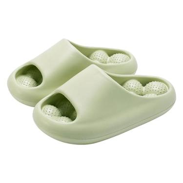 Imagem de Legou Pantufas femininas para uso interno, verão, casal, massagem, banheiro, banheira, antiderrapante, resistente ao desgaste, Verde, 38 BR