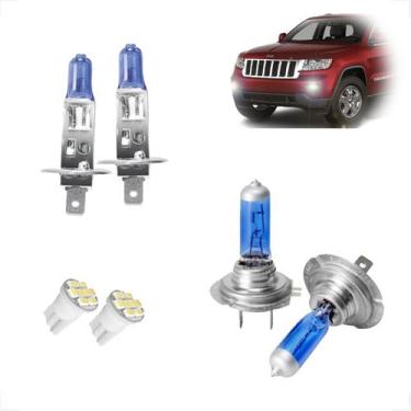 Imagem de Kit de Lâmpadas Halógena Super Branca H7 H1 Farol Baixo e Alto Cheroke