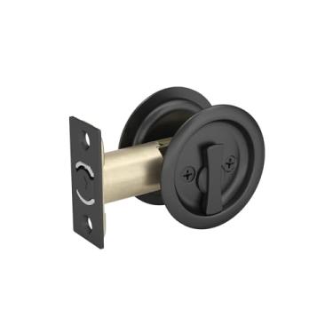 Imagem de Richelieu Hardware 17RFB42 Puxador de privacidade para porta com bolso redondo, liso preto