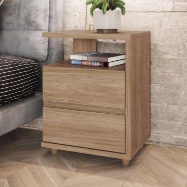 Imagem de Mesa De Apoio E Cabeceira 2 Gavetas Chanfradas - Campeche - Jequitibá Brilho