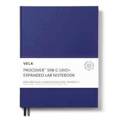 Imagem de Vela Sciences Caderno de laboratório ProCover ProCover Advanced S9B-C, 23,5 x 30 cm, 240 páginas, couro sintético azul, encadernação permanente, papel pesado de 32 kg (1 pacote, grade +)