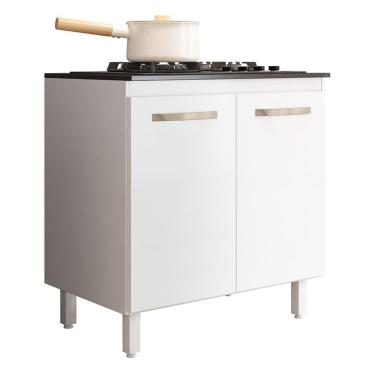 Imagem de Balcão de Cozinha Fit 80 2 Portas com Tampo MDP para Cooktop - Nicioli