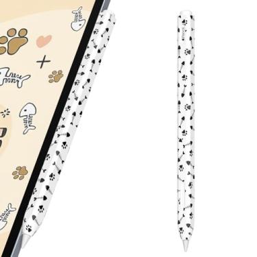 Imagem de AZF Estojo de lápis padrão espinha de peixe para Apple Pencil 2ª geração, aderência confortável, capa lateral fina de silicone, suporte para fixação magnética. (preto, espinha de peixe)