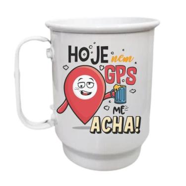 Imagem de Caneca Alumínio 500ml Hoje nem GPS me acha! Carnaval Cerveja - LARANJA
