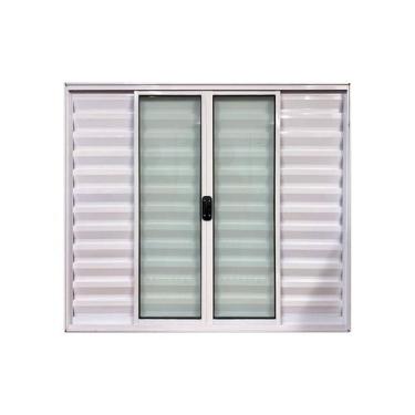 Imagem de Veneziana 6 Folhas 100X120 Alumínio Branco Linha Esmeralda - Brecorimo