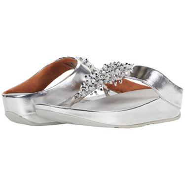 Imagem de FitFlop Sandálias femininas Rumba com contas, Prata, 5