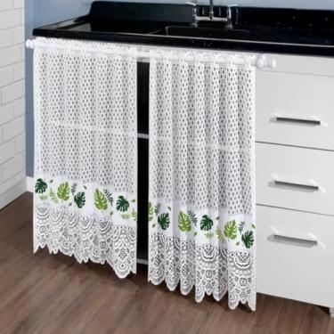 Imagem de Beija Flor, Cortina Pia Vitro Stilo Renda Cozinha 1,60X0,80 Alt Cor:Costela Adão