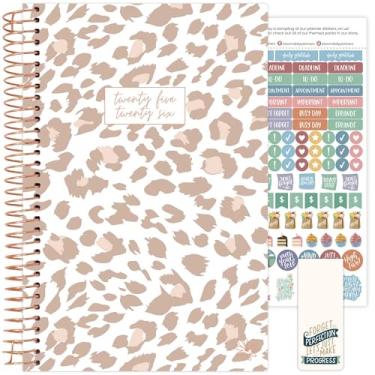 Imagem de bloom daily planners Agenda do ano acadêmico 2025-2026 (julho de 2025 a julho de 2026) - Agenda A5 semanal e mensal Agenda Agenda Livro com adesivos - 14 cm x 21 cm - Leopardo caramelo