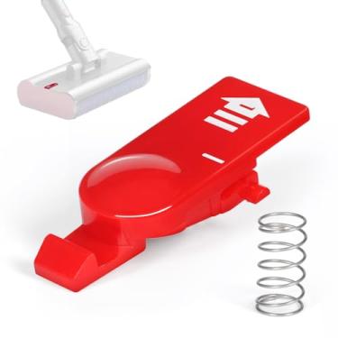 Imagem de Kit de substituição de trava e mola compatível com Dyson V12 Slim/ V15 cabeça de rolo molhada, substituição de botão de clipe de liberação de trava vermelha com mola
