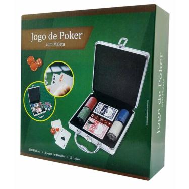 Imagem de Jogo De Poker Maleta Alumínio 100 Fichas 2 Baralhos 5 Dados