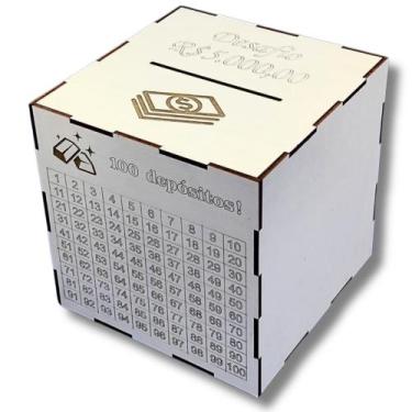 Imagem de Cofre Madeira Guarda Dinheiro Caixa Poupança Cofre Desafio - Casa Bebe