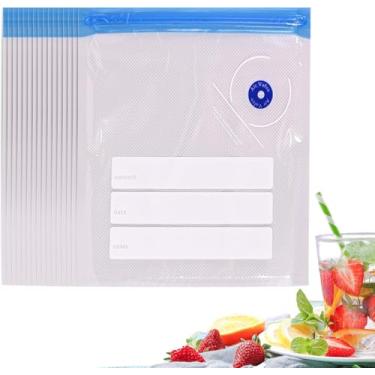 Imagem de Cloudslucky Sacos de sous vide, 50 peças de sacos reutilizáveis de vedação a vácuo de 25 x 28 cm para alimentos, saco selador com zíper a vácuo, cozimento sous vide, seguro para freezer, aquecimento
