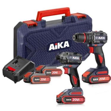 Imagem de Combo Furadeira Parafusadeira 20v Biv Dr13a E W230b Aika, Parafusadeir