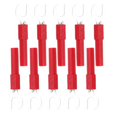 Imagem de 30VAC-60VDC, 10pcs Brass Fork Spade Wire Conectores, J.20016, Com PVC, Conectividade Forte, Resultados de Medição Precisos para Equipamentos Eletrônicos, Máquinas Industriais