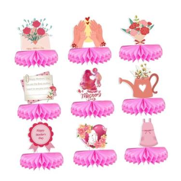 Imagem de rockible 9pcs honeycomb de mesa centrais peças de decoração da mãe decorações de mesa de mesa de mesa de mesa para a loja de armários de mesa de festival para