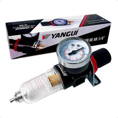 Imagem de Filtro Eliminador Regulador Ar Agua Oleo Compressor 1/4 Pol - Yanguí