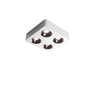 Imagem de HuiNian Moderno e resistente COB quatro cabeças retângulo antirreflexo ultra-fino holofotes de teto, luzes LED montadas em superfície corredor balcão escadas sala de estar loja painel decorativo luzes