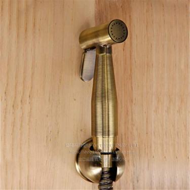 Imagem de CUTPOIY Torneira de bidê de banheiro antigo para vaso sanitário, conjunto de chuveiro, bidê portátil, spray de latão, suporte de chuveiro e mangueira de 1,5 m pulverizador portátil