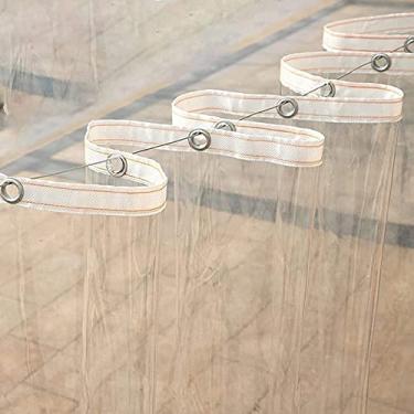 Imagem de FLSXC Cobertura de planta de preservação de calor de PVC de 0,35 mm encerado transparente, com ilhós de jardim para-brisa para cortina estufa pátio (cor: branco, tamanho: 2,5 x 4 m)
