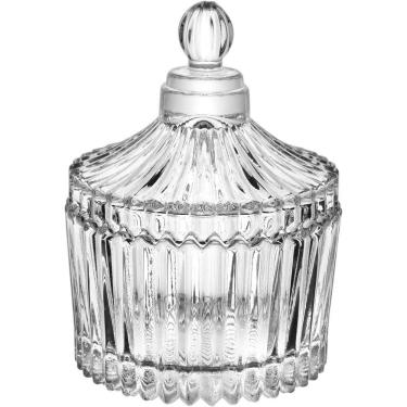 Imagem de Potiche Decorativo Bomboniere Redondo Home&co Com Tampa Vidro 9x6x6cm Transparente